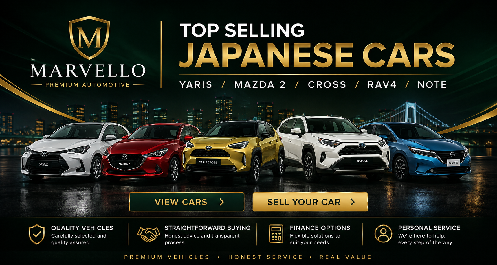Marvello premium automotive — top selling Japanese cars